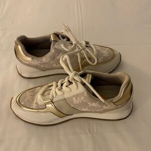Michael Kors Women's Cream and Gold Sneakers